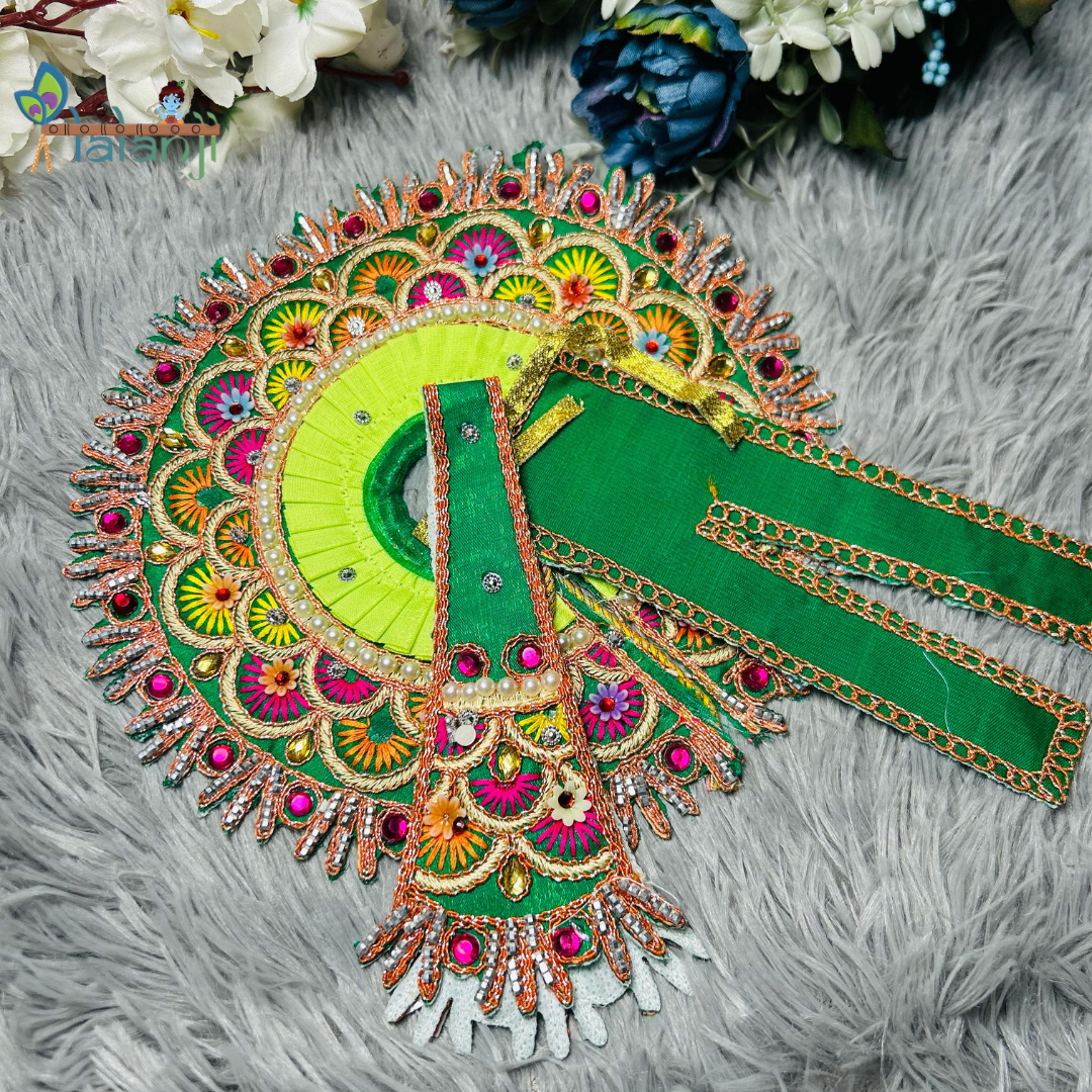 Beautiful Stone Work Fancy Dress for Laddu Gopal Ji With Patka