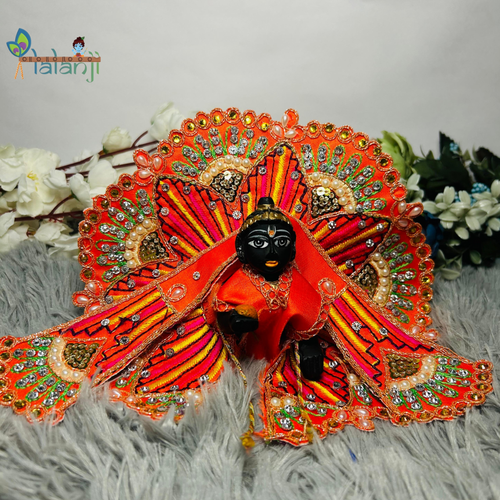 Beautiful Embroidery Work Wirh Stone and Moti for Laddu Gopal Ji With Patka