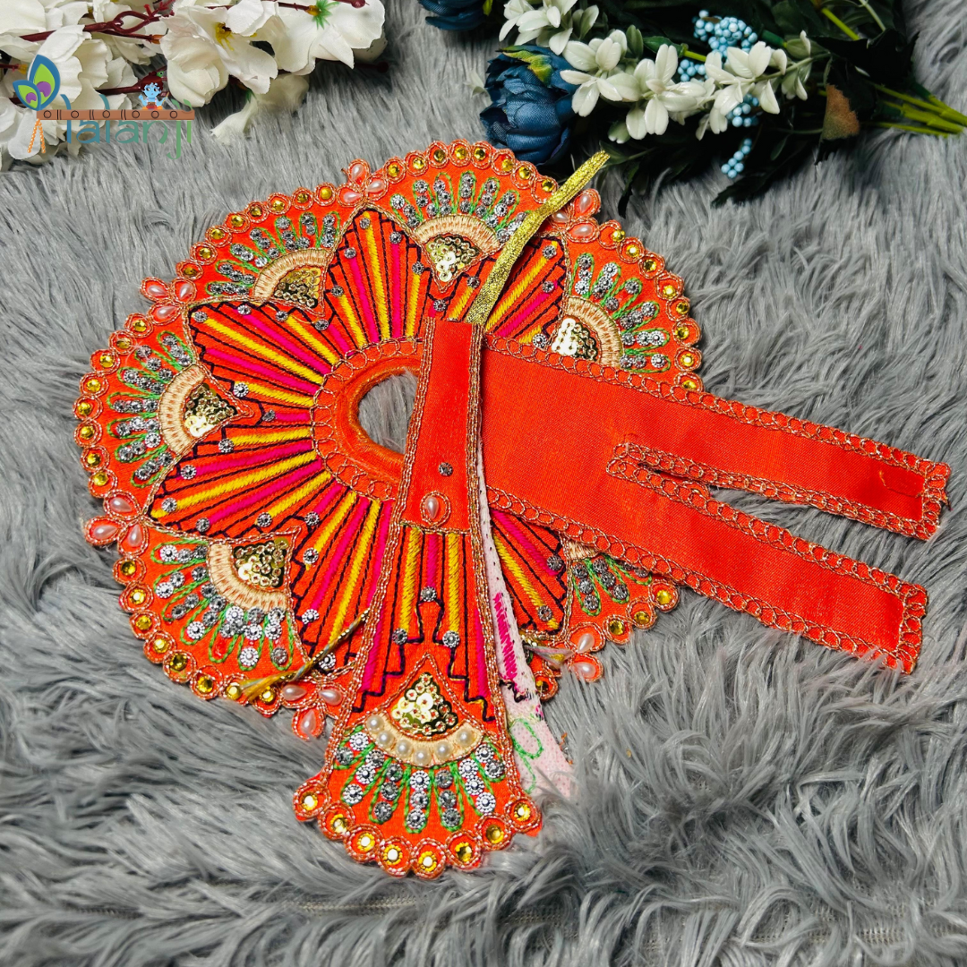 Beautiful Embroidery Work Wirh Stone and Moti for Laddu Gopal Ji With Patka