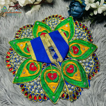 Beautiful Peacock Moti Work Fancy Dress for Laddu Gopal Ji