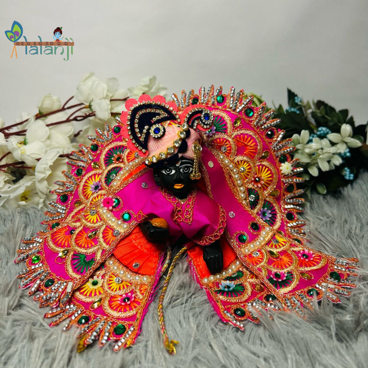 Beautiful Stone Work Fancy Dress for Laddu Gopal Ji With Patka