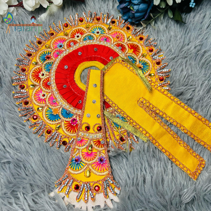 Beautiful Stone Work Fancy Dress for Laddu Gopal Ji With Patka