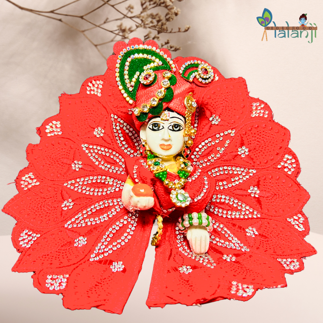 Chikankari Lucknowi Stone Work Hand Made Laddu Gopal Dress