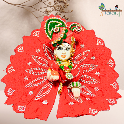 Chikankari Lucknowi Stone Work Hand Made Laddu Gopal Dress