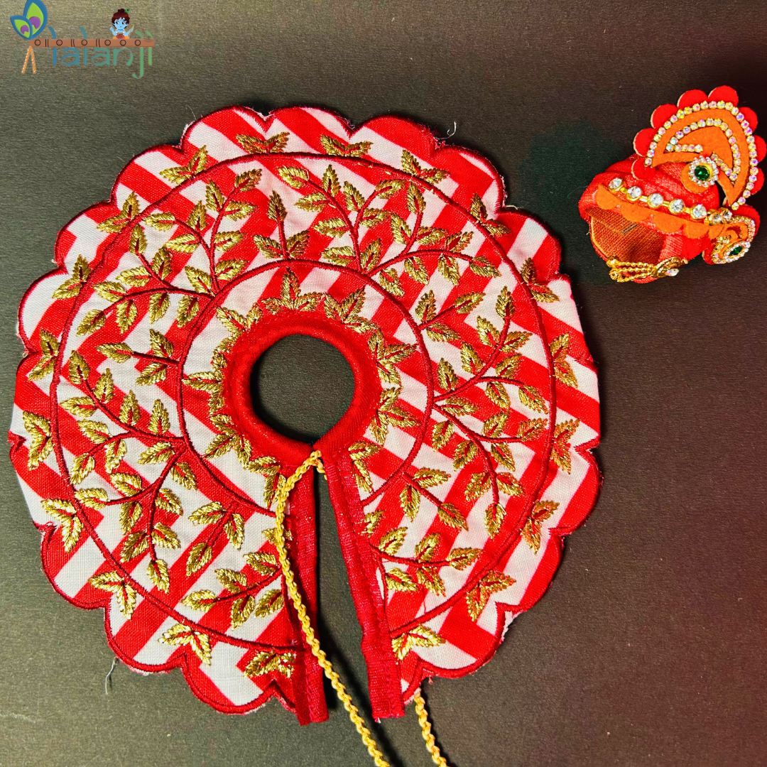 Leheriya Pure Cotton Cloth Peta Work Holi Special Laddu Gopal Dresss