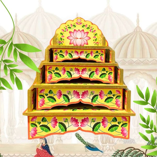 Wooden Sihasan & Jhula Set