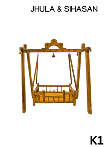 Wooden Sihasan & Jhula Set