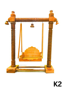 Wooden Sihasan & Jhula Set