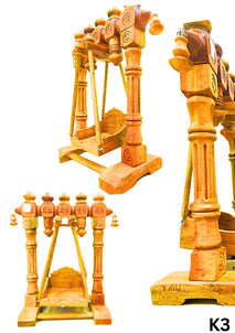Wooden Sihasan & Jhula Set